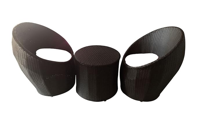 VIRASAT FURNITURE & FURNISHING Outdoor/Indoor/Balcony/Garden Multipurpose 2 Chair Set with 1 Table (Brown, Standard)