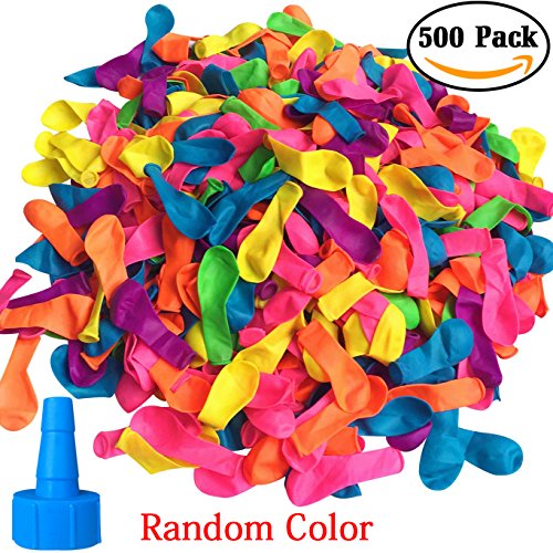 Trooer 500 Pack Water Balloons with Refill Kits, Latex Water Bomb Balloons for Water Fight Games, Party Favors - Summer Splash Fun for Kids & Adults