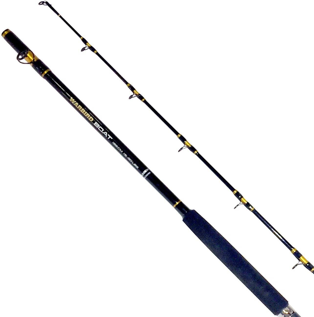 FLADEN Fishing - WARBIRD BOAT Carbon Fishing Rod - 2 Piece Quality All Rounder for Sea and Marine Fishing Rod (15-30lbs Class) - Available in 1.80m 1.95m 2.10m