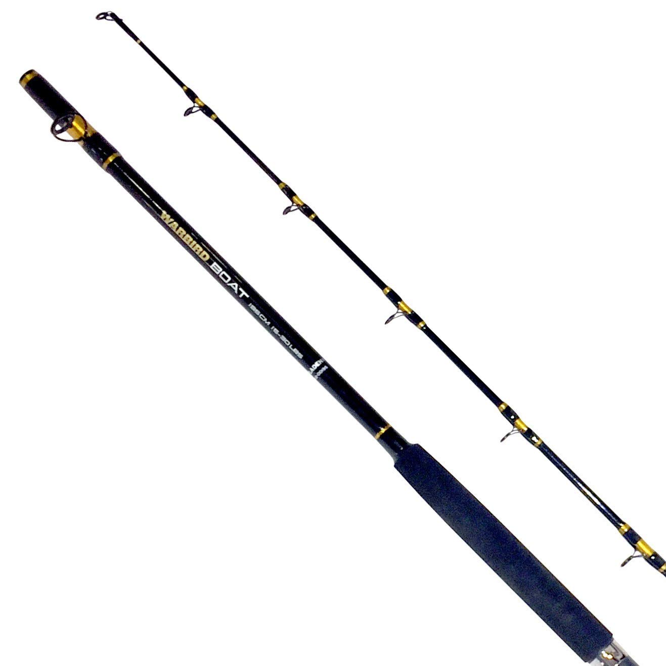 FLADEN Fishing - WARBIRD BOAT Carbon Fishing Rod - 2 Piece Quality All Rounder for Sea and Marine Fishing Rod (15-30lbs Class) 6ft / 180cm [12-00180]