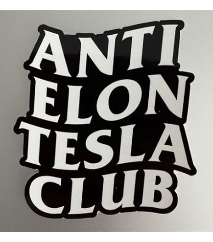 Anti Elon Round NO Bumper Sticker 4 Tesla Owners Musk Model X Cyber Truck Coupe | UK - View #3