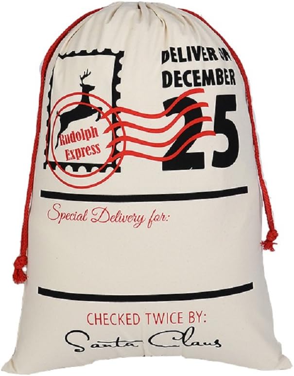 IGBBLOVE Christmas Gift Bag Personalized Santa Sack 19.5"X27.5" Stocking