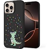 Unov Case Compatible with iPhone 16 Pro (2024) 5G with Cute Dino Rainbow Dinosaur Dragon Embossed Pattern Design Slim Protective Soft TPU Bumper Back Cover