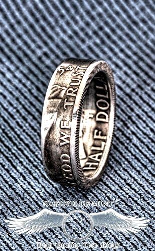 1948-1963 Silver Half Dollar Coin Ring Handmade Ben Franklin US Half Dollar sizes 7-17 60th Birthday Gift Wedding Band Anniversary Gift Unique Liberty Rings