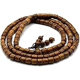 Zen Dear Unisex Natural Wenge Wood Mala Prayer Beads Necklace Bracelet Beads Meditation Buddhist Japa Rosary Mala Bead Yoga