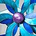 Bits and Pieces - Blue Delphinium Wind Spinner - Decorative Kinetic Wind Mill - Unique Outdoor Lawn and Garden Décor, Lawn Ornament