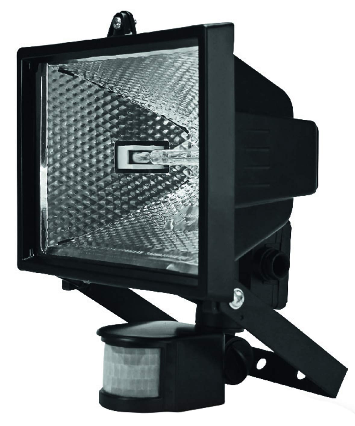Kingavon Aluminium Halogen Floodlight with "Pir" Motion Sensor, Black, 400 W