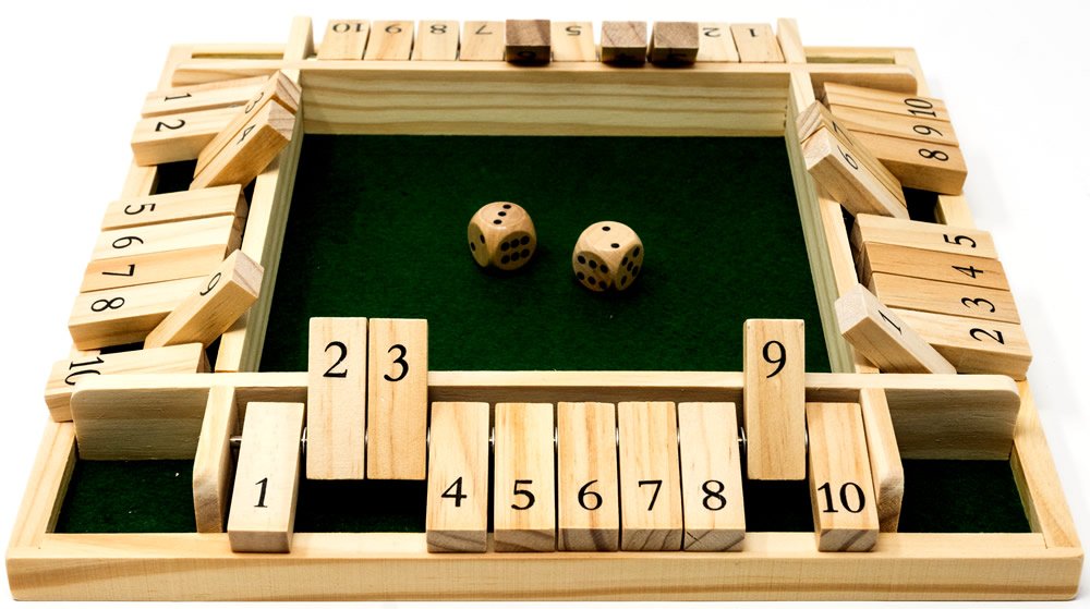 Brimtoy Shut the box 4 player - wooden, 32cm.