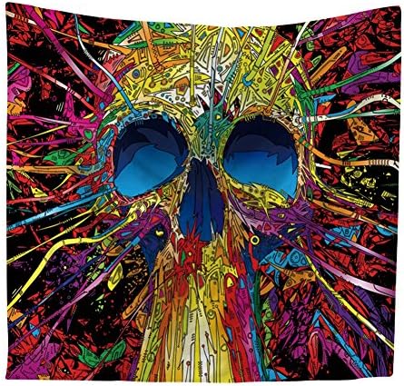 Tapestry Wall Art Bohemian Mandala Tapestry WicLian Wall Hanging Indian Hippie Tapestries (Color Skull, 50x60inch)