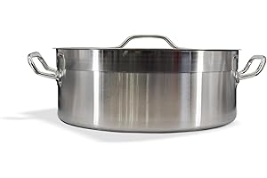 Pro-Kitchen 20-Quart (17L) Stainless Steel Stock Pot with Stainless Steel Lid, 4mm Thick Heavy Duty Induction Soup Pot, Cookw