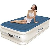 DIVON Twin Air Mattress with Built in Pump Raised,18”Single Inflatable Mattress in 2 Mins,Foldable Blow Up Mattress,Portable Twin Size Air Mattress for Camping,Travel&Floor,Air Bed for Adults,330lbs