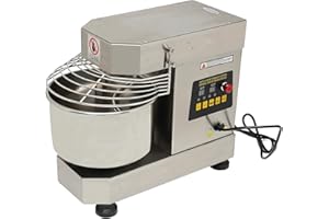 LSYSGSB Commercial Food Mixer, 10.5Qt Capacity, 750W Dual Rotating Dough Kneading Machine with Food-grade Stainless Steel Bowl, Security Shield & Timer Included, Baking Equipment for Restaurant (Silver)