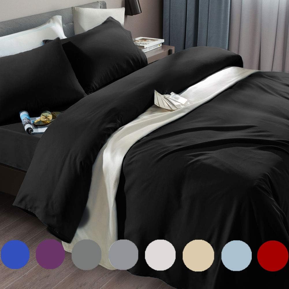 SONORO KATE Bed Sheet Set Super Soft Microfiber 1800 Thread Count Luxury Egyptian Sheets Fit 18-24 Inch Deep Pocket Mattress Wrinkle and Hypoallergenic-6 Piece (Navy Blue, Queen): Home & Kitchen