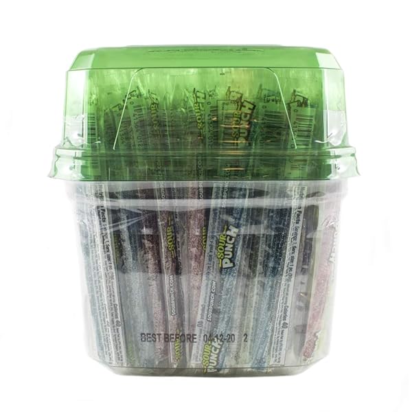 SOUR PUNCH TWISTS, 6″ INDIVIDUALLY WRAPPED SOFT & CHEWY CANDY TUB, 4 FRUIT FLAVORS, 62.4 OZ