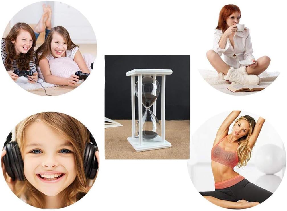 Lodunsyr Hourglass Timer for 30 Min Sandglass Timer 30 Minutes Decoration Festival Ornament for Kitchen Restaurant Living Room Home Closet Office Desk Bedroom Party Christmas New Year Black - Image 5