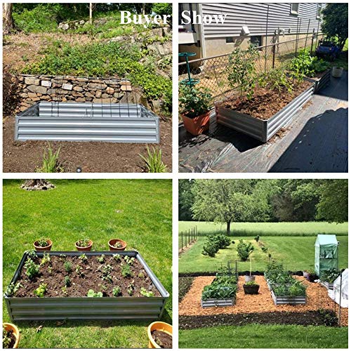 zizin Galvanized Raised Garden Beds Metal Elevated Planter Box Steel