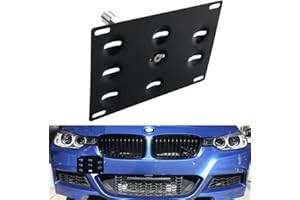 Dewhel Front Bumper Tow Hook License Plate Mount Bracket Holder Bolt On Compatible with BMW F22 F30 F31 F32 F33 F36 F10 F11 F