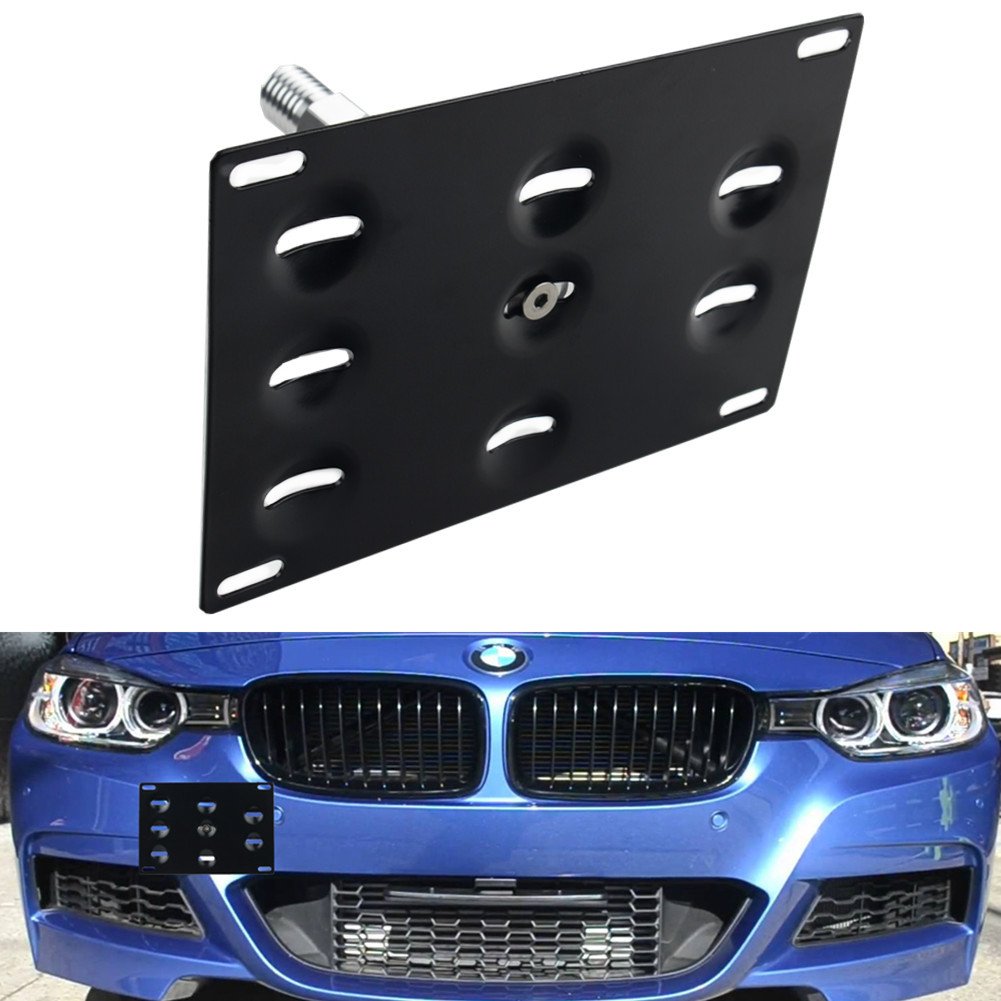 Photo 1 of DEWHEL Front Bumper Tow Hook License Plate Mount Bracket Holder Bolt On for BMW F22 F30 F31 F32 F33 F36 F10 F11 F07 F25 F26 F15 F16 2 3 4 5 Series