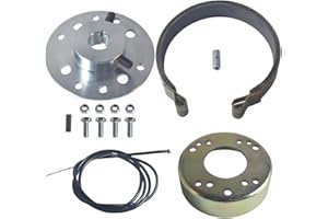 CPVNQMDG Rear 4.5" Drum Brake Band Pin with 65" Cable for Go Kart 3/4" Bore & 3/16" Keyway for Mini Bike 212cc 196cc 6.5hp Dune Buggies Drift Trike Heavy Duty Go Kart Cart with Hardware Kit