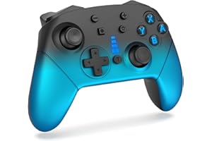Cykeod Switch Controllers, 1200mAh Battery Wireless Switch Pro Controller for Switch/Lite/OLED, Bluetooth Switch Remote Gamepad with Joystick with Turbo Wake Up Vibration Motion Control Gradient Blue