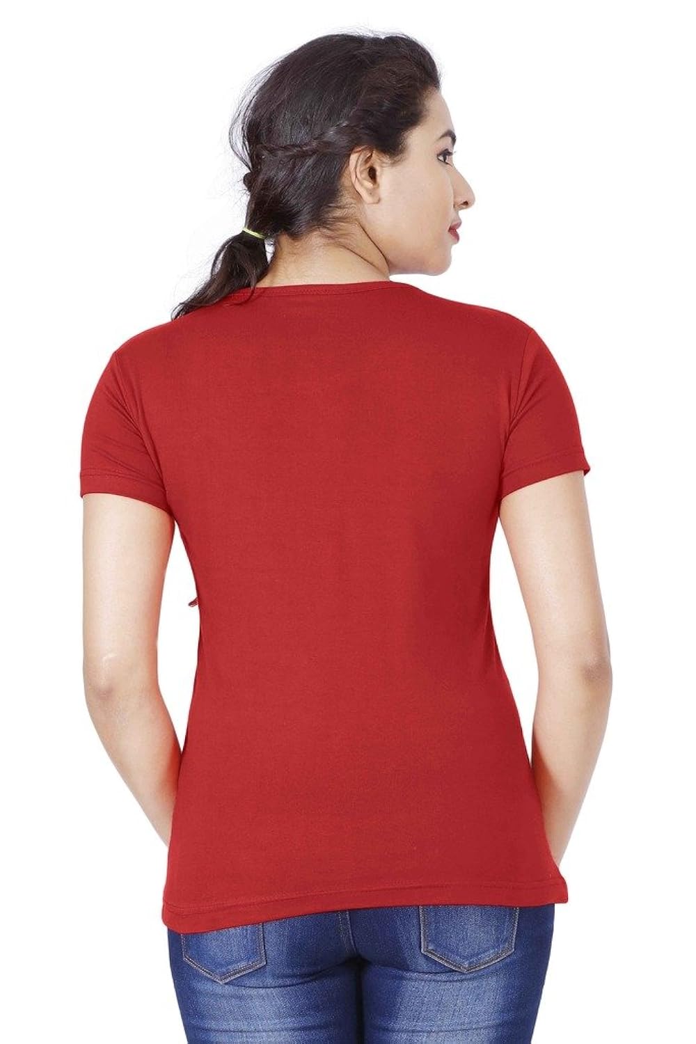 fleximaa women's cotton round neck plain t-shirt (pack of 2)