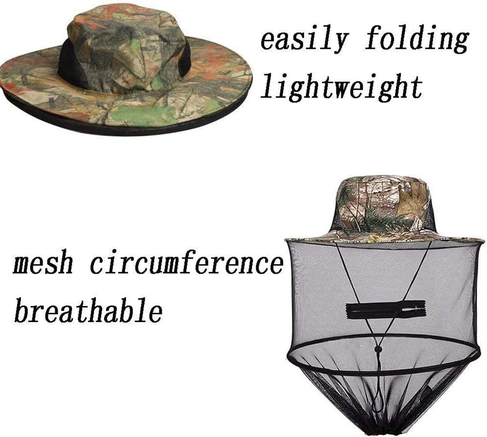 BESTZY Removable Mosquito Head Net Hat, Wide Brim Sun Protection Hats - View #8