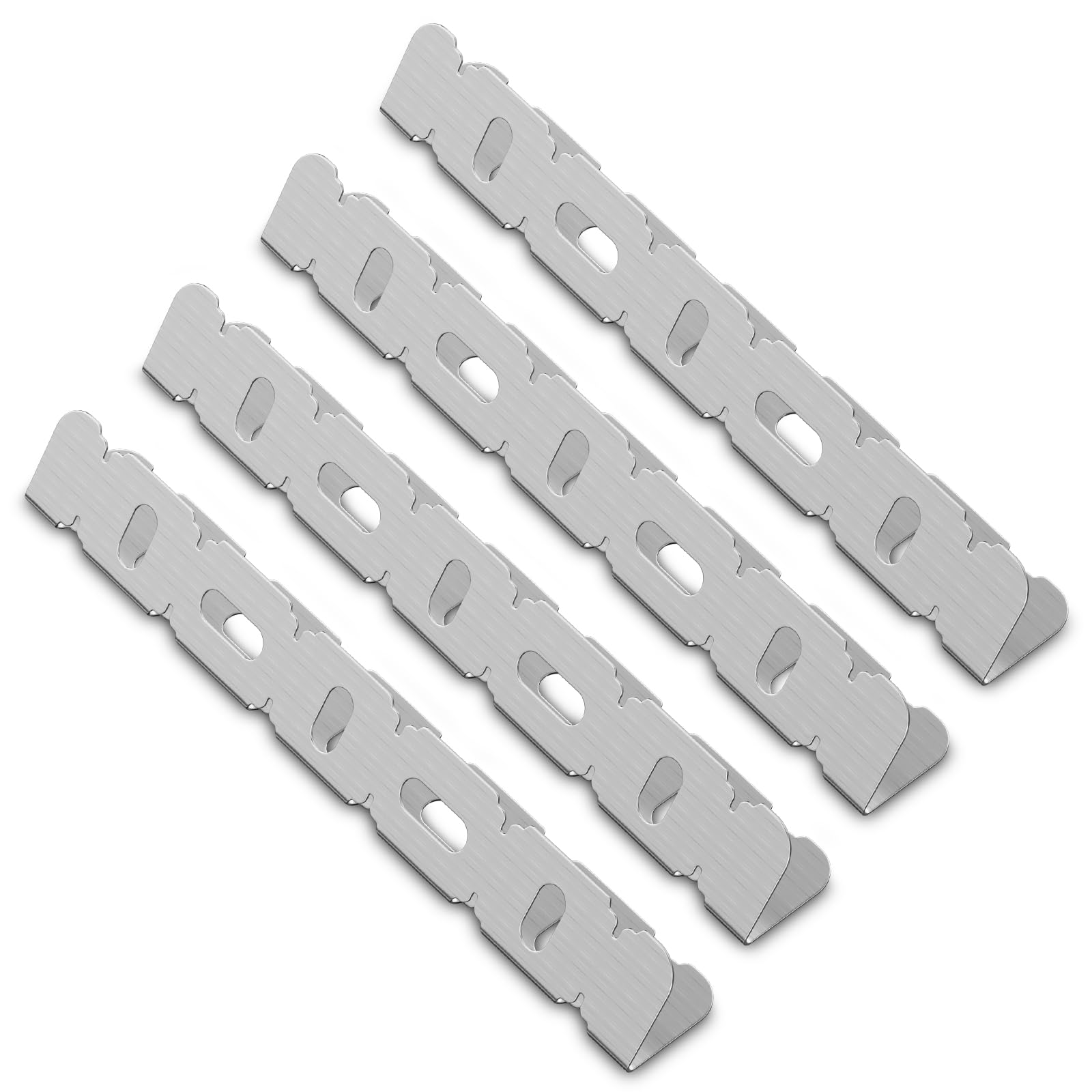 Riuog BBQ Skewer Rack - Stainless Steel Skewer Set for 6, Universal BBQ Accessories, Easy to Clean(4 Pack)