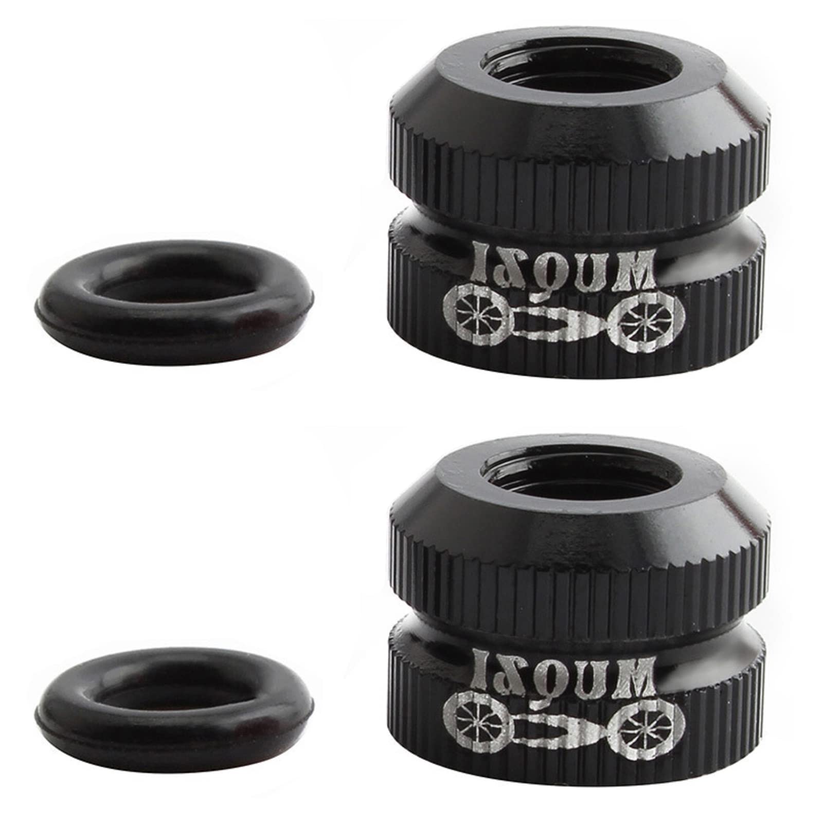 2 Packs Bike Tire Presta Valve Nut Bicycle Inner Tube Valve Nuts with Sealed O Rings for Mountain Road Bikes Accessories Cycling Parts (Black)