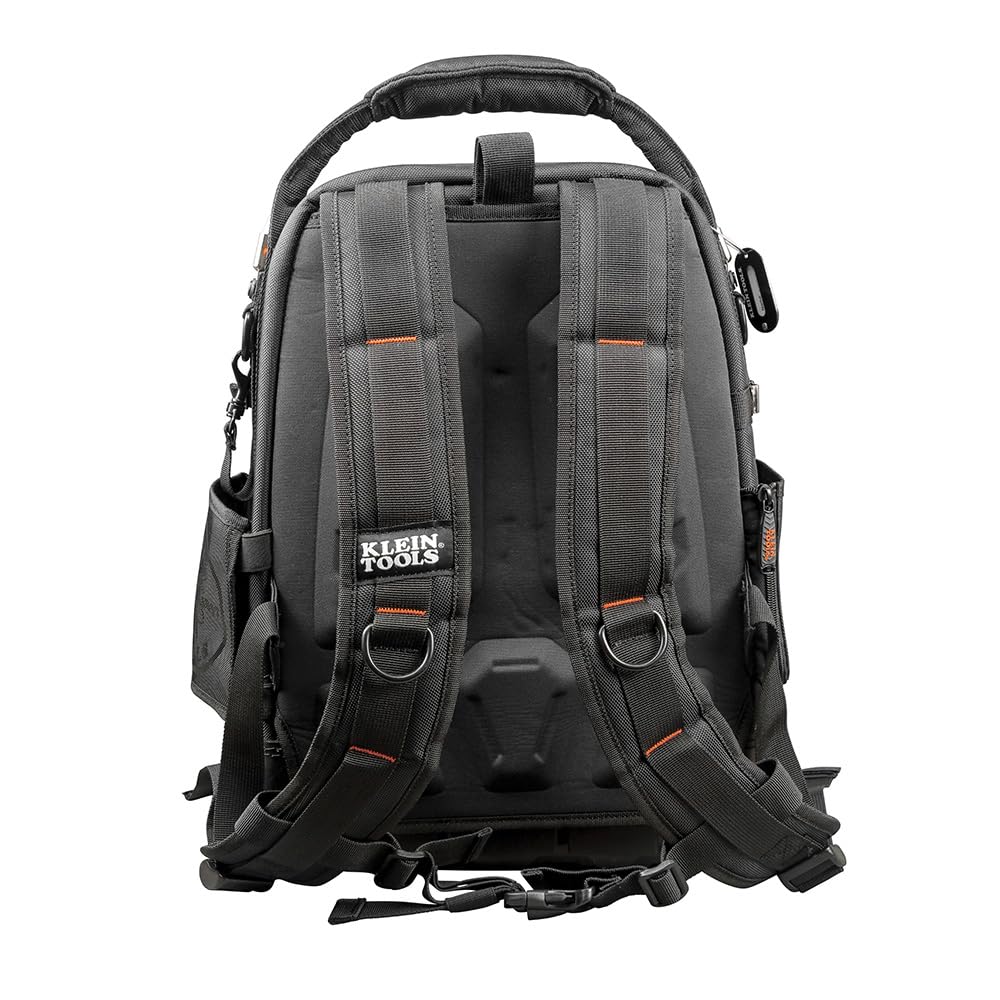 Klein Tools 55485 Tool Bag Backpack, Durable Electrician Backpack with 48 Pockets for Hand Tools, Waterproof Bottom, Removable Tool Carrier