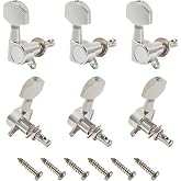 Pareschi Guitar Tuners, 3L3R Single-Screw Machine Heads, Nickel | Modern universal-fit tuning pegs for electric and acoustic guitars; complete 6-piece set.