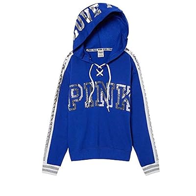 Bling Sequins Blue Hoodie Pullover 