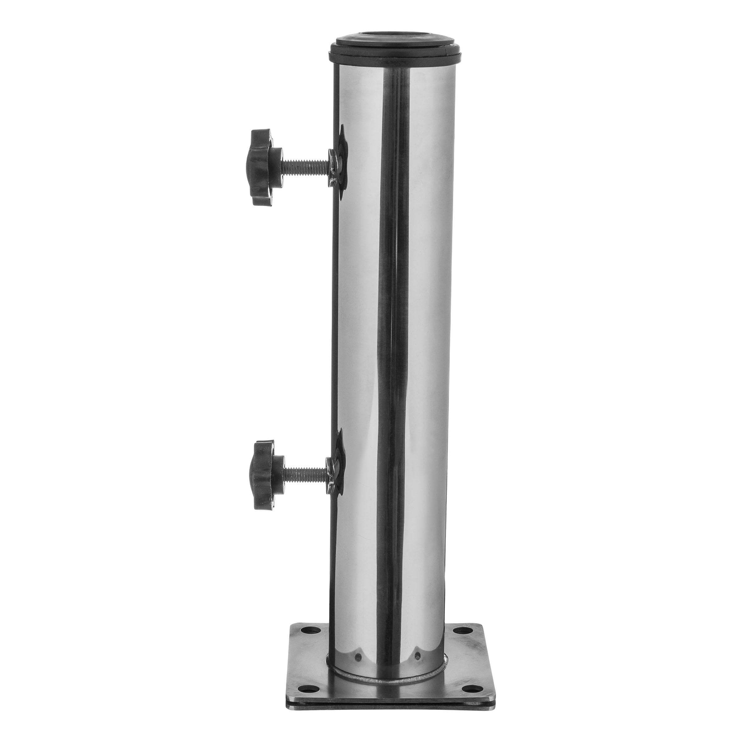Photo 1 of Pure Garden Deck Umbrella Base - Adjustable Inground Umbrella Stand for 1.25-2.2in Diameter Pole - Flagpole Holder or Patio Umbrella Stand (Silver)