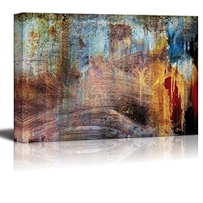 Abstract Splatter Color with Rusty Texture Wall Decor