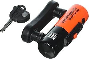 Kryptonite Evolution Compact Disc Lock, 13mm Hardened Max-Performance Steel Shackle, Sold Secure Gold and Art 4-Star, High-Security Anti-Theft Orange Bike Lock, Includes 3 Stainless Steel Keys