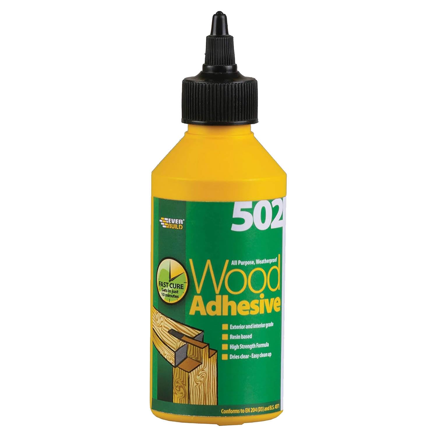 Everbuild 502 All Purpose Weatherproof Wood Adhesive – Suitable for typical Wood Bonding Applications – 250 ml