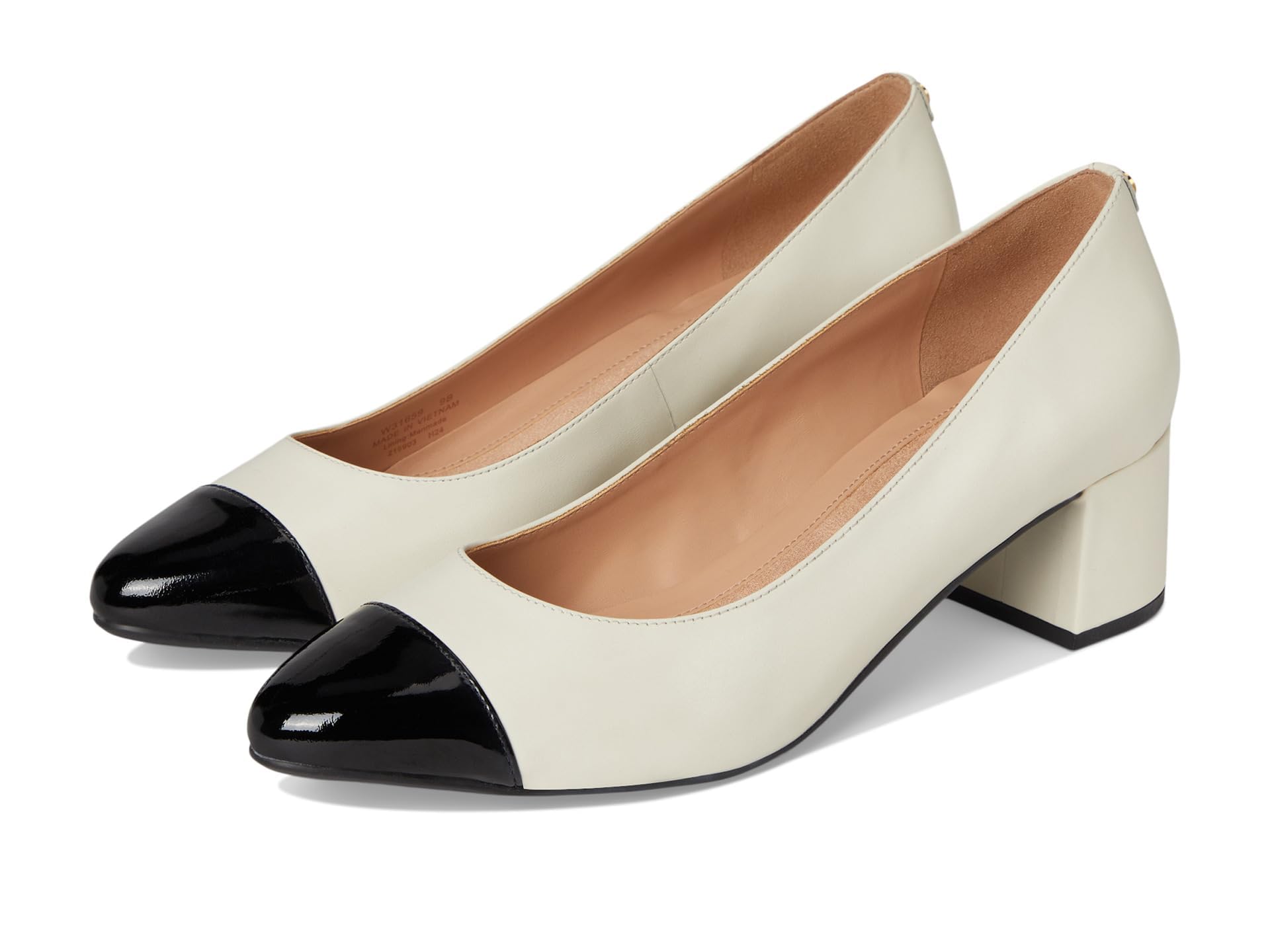 Cole HAAN Womens The GO-to Pump 45MM, Black Suede/Black Croc, 6.5-B US