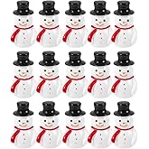 CHRWAKLE 20Pcs Mini Snowman Figurines with Top Hat Miniature Christmas Resin Decoration for DIY Crafts Micro Landscape Ornament