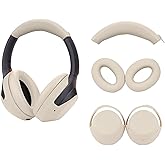 Adhiper 3Sets Silicone Sweat Case Cover for Sony WH-1000XM4 WH-1000XM3 Headphones, Silicone XM4 Earpad Cover/Ear Covers/Headband Cover Protector, Sweat Proof Soft Headphone Accessories (Off White)