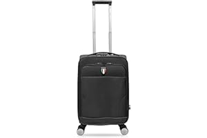 Tucci Italy 20" Carry‑On Waterproof Oxford Fabric Luggage – Strong Lightweight Travel Suitcase with Smooth 4 Spinner Wheels &