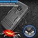 Moto G6 Play Case, 2018 Motorola Moto G6 Forge Holster Clip, Tekcoo [Hoplite] Shock Absorbing [Black] Secure Swivel Locking Belt Defender Heavy Full Body Kickstand Carrying Tank Armor Cases Cover