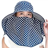 Siggi Womens Wide Brim Summer Sun Flap Cap Hat Neck Cover Face Mask UPF 50+