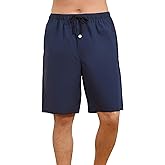 U2SKIIN Mens 100% Cotton Short Pajama Pants Lightweight Cool Sleep Pj Comfy Lounge Bottoms with Pockets and Button Fly