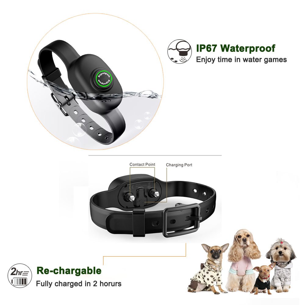 Dog Training Collar Remote – Rechargeable Waterproof Collar Receiver Training Devices for Small Medium Large Dogs with Tone Vibration Electrostatic Shock, Light LCD Screen, 400M Range, Dogs Over 10lbs