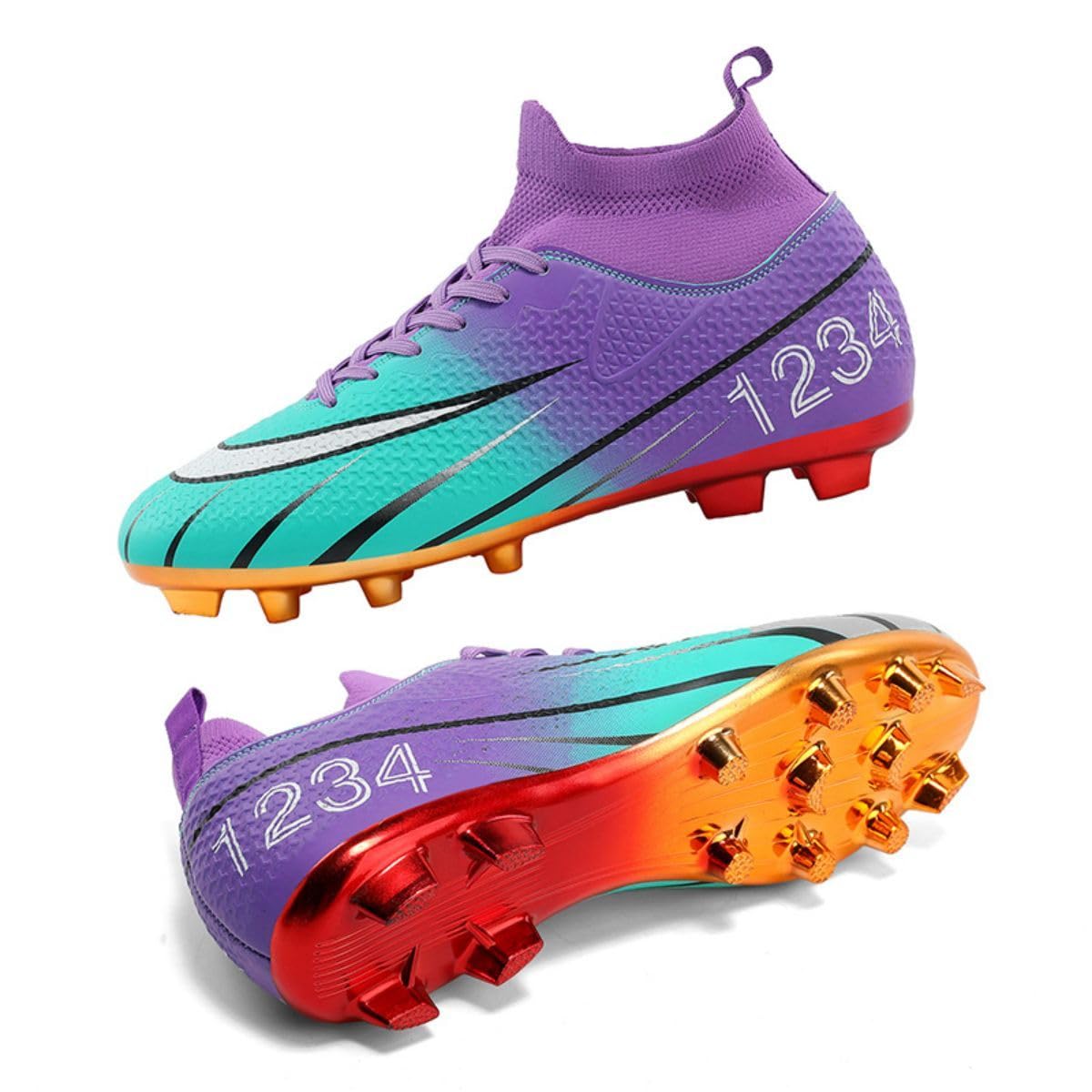 HESBITEUL Outdoor Soccer Shoes Mens Women: Football