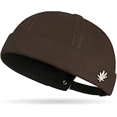 Brimless Hats for Men Women Buckle Docker Cap Adjustable Beanie Skullcap
