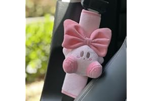 BNTR Car Seatbelt Cover Kirby Stocking Stuffers Cute Creative Safety Seatbelt Shoulder Pad Auto Accessory Neck Cushion Protector Seatbelt Shoulder Protector Decoration Nice Gift (Bowknot Kirby)