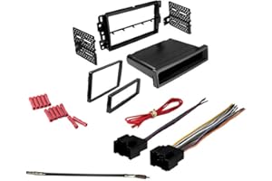 CACHÉ KIT804 Bundle with Car Stereo Installation Kit for GMC Sierra 2007 – 2013 in Dash Mounting Kit, Harness, Antenna Adapter for Double or Single Din Radio Receivers (4 Item)