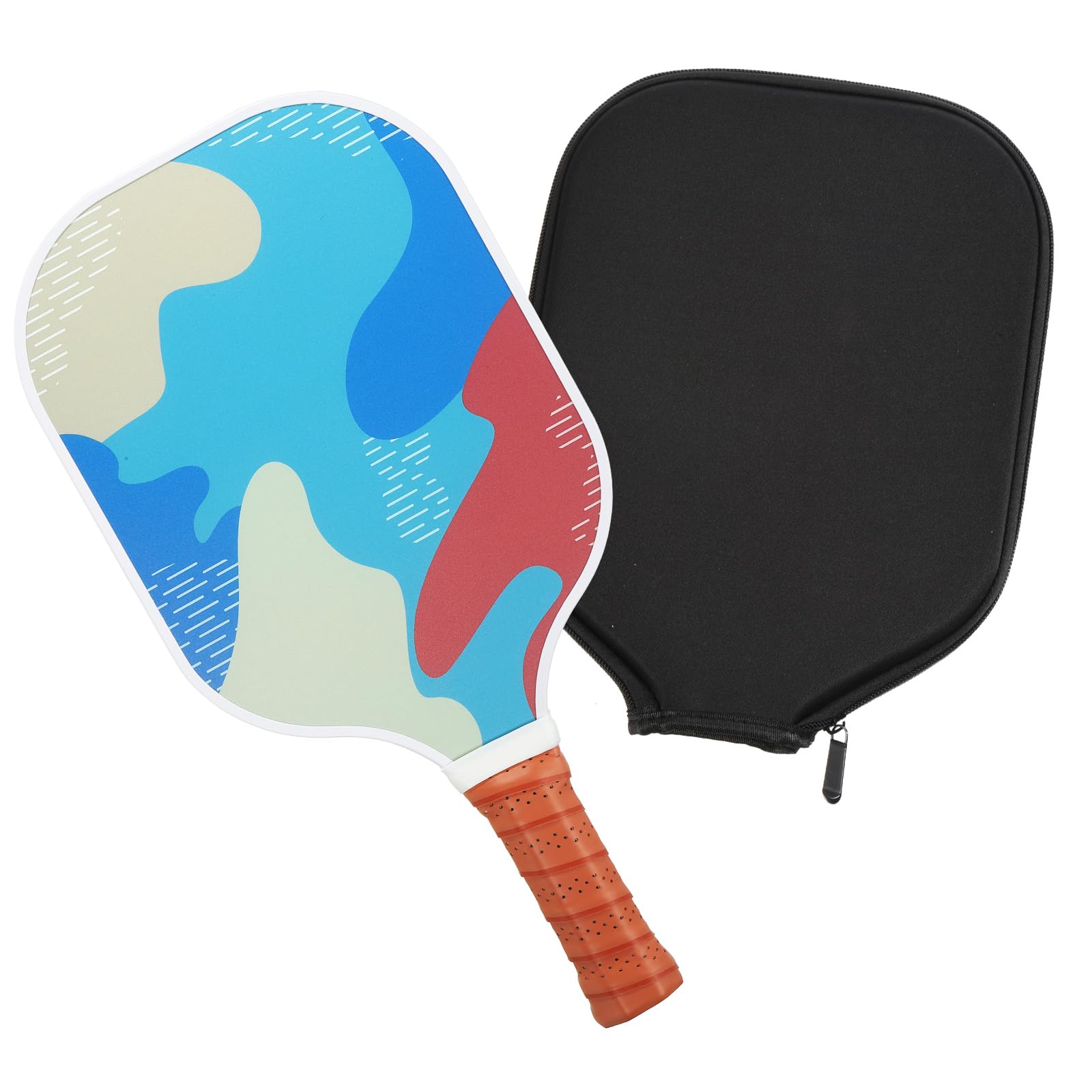 PATIKIL Graphite Pickleball Paddles, USAPA Approved USA Pickleball Paddle, Fiberglass Anti-Slip Sweat-Absorbing Grip with Bag, White Blue Red