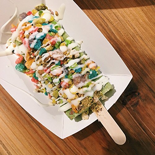 Korlon 200 Pcs Craft Sticks Ice Cream Sticks Wooden Popsicle Sticks 4-1/2" Length Treat Sticks Ice Pop Sticks