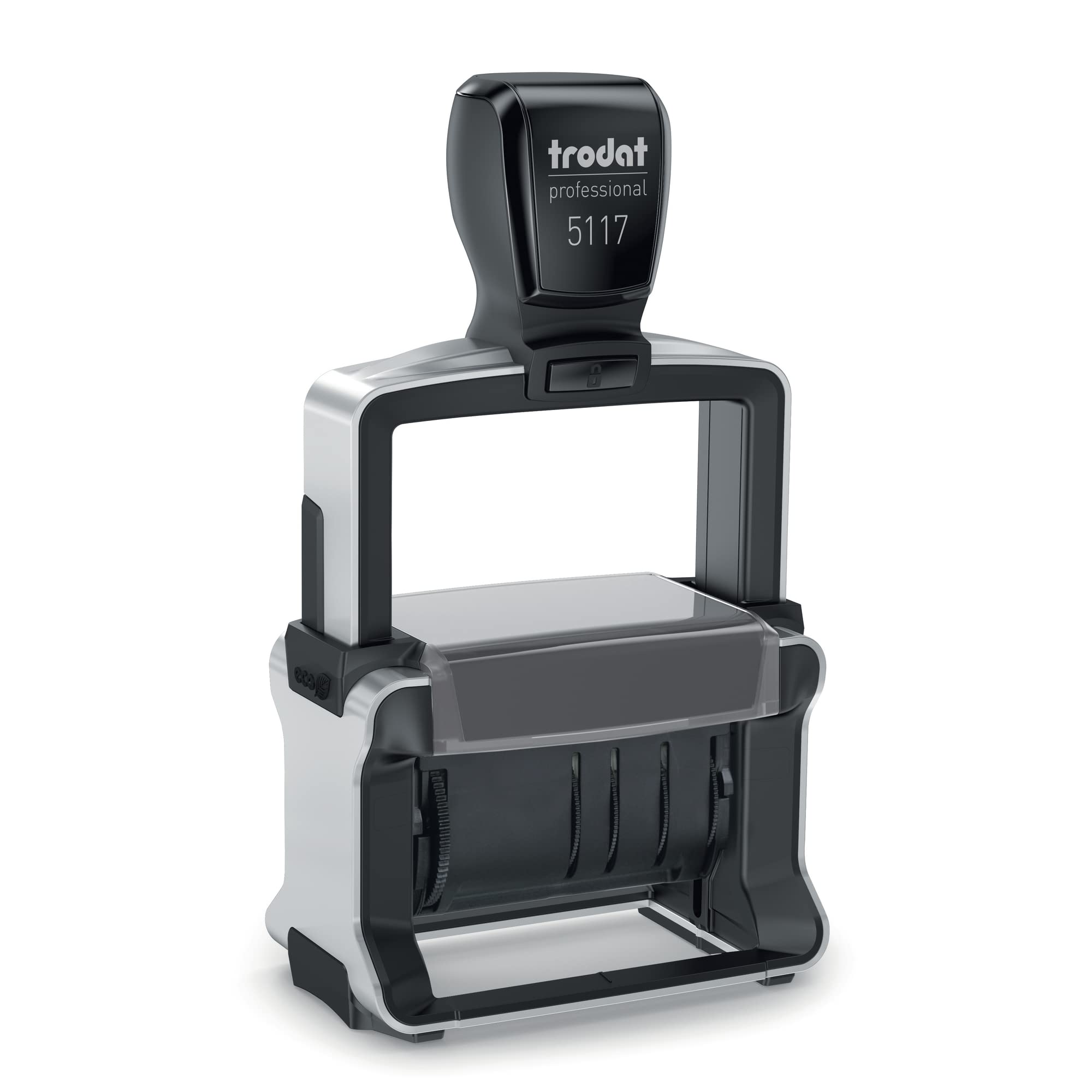 Trodat Professional 5117 Word Band Stamp with Stock Text and Date, Imprint Approx. 48 x 4 mm, Black, Self-Inking